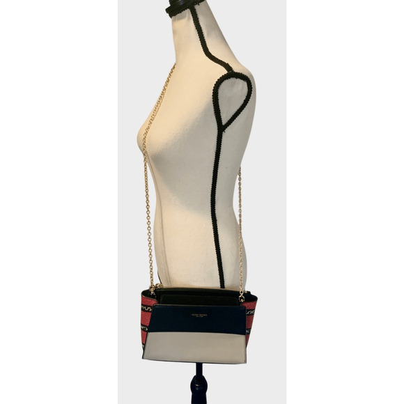 Henri Bendel Tilda Red Snakeskin Leather Color Blocked Crossbody Clutch New - Picture 8 of 8